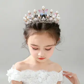 1 BUC Partid Cadou Butterfly Princess Minunat Perla Coroanei Copii Ornament de Par Frizură coreea de Păr Hoop