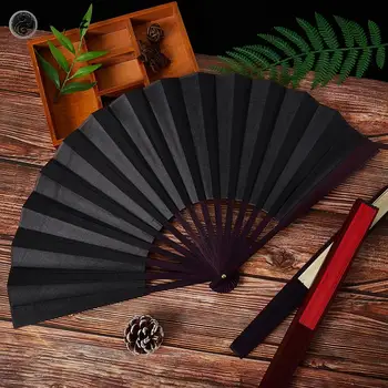 10 Inch Rabatabil Ventilatorul de Mână Pânză de Mătase DIY Chineză Evantai din Lemn de Bambus Antichitate Pliere Fan DIY Caligrafie Pictura