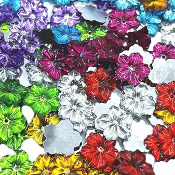 100buc/Lot 13mm Multicolor Bujor Floare de Design Acril Stras de Cristal, Cabochons, Bijuterii Accesorii Pentru Decorare Diy
