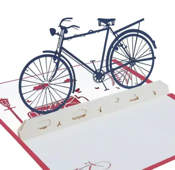 10buc Biciclete Manual Kirigami, Origami 3D Pop-UP Felicitari carte de Invitatie Pentru Nunta de Craciun Petrecere de Aniversare Cadou