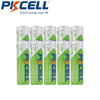 10buc PKCELL Baterii AA 1,2 V NI-MH Pre-încărcat de 2200mAh 2A NIMH Sine Scăzută evacuate AA Baterie Reîncărcabilă Baterias Bateria