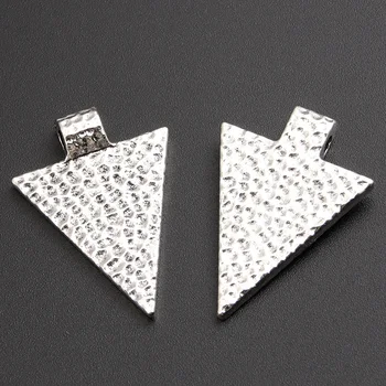 15 buc Culoare Argintie triunghi picătură Charm Pandantiv DIY Colier Bijuterii de Luare 28x19mm A1467