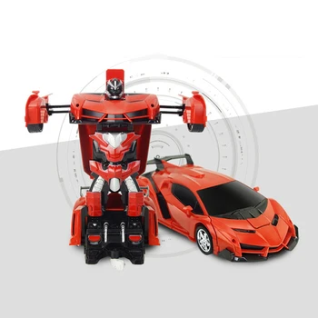 18cm Deformare Masina Automata One-cheie de Transformare Robot Cu Control de la Distanță RC Masina de Jucarii Model de figurina Pentru Copii