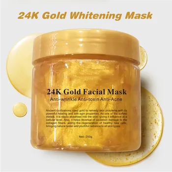 24k Aur Facial cu Masca de Aur Anti-acnee Tratament Anti-rid de Vindecare & Albire crema Hidratanta pentru Fata pentru Femei Produse de Îngrijire a Pielii