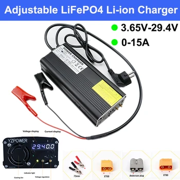 3.65 V-14.6 V 29.2 V 15A Lifepo4 baterie Litiu-Ion Încărcător cu Display Mare putere carcasă din Aluminiu Incarcator Reglabil de Tensiune și Curent
