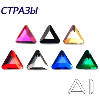 3mm20pcs Plat Triunghi Top Stras Diamond Fund Plat Unghiile Accesorios Sclipici de Unghii de Sticlă de Artă Cristal 3D Nail Art Decor