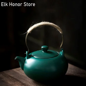 550ml Verde Negricios Ceainic Cânepă Frânghie Buclă-manipulate Kung Fu Ceai de Flori Ceainic Ceainic de uz Casnic Teaware Decor Acasă Dotari