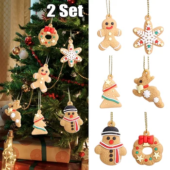 6pcs Mini Crăciun turtă dulce Om Ornamente de Crăciun Copac Agățat Pandantiv Petrecere de Anul Nou Acasă Decor Decor de Vacanță pentru Copii Cadouri