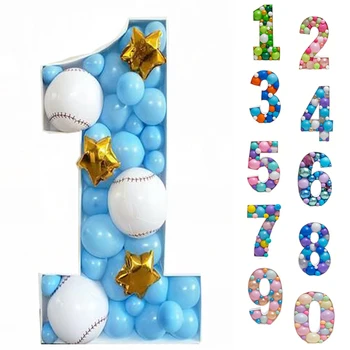 73/100cm Gigant Ziua Cifra 0-9 Balon de Umplere Cutie 1 2st Ziua Balon Numărul 30 40 50 Baloane Aniversare Cadru Decor