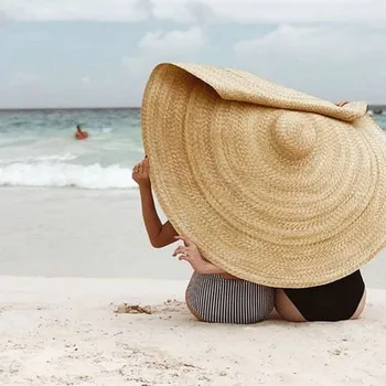 90cm Amuzant Margine Largă Plajă, Pălării Pentru Femei, Bărbați Pălărie de Paie Mare de Protecție Uv Pliabil palarie de soare Umbra Pălărie Dropshipping