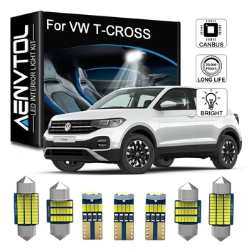 AENVTOL 9pcs Canbus Lumina de Interior Pentru Volkswagen VW T-CROSS 2018 2019 2020 2021 Accesorii cu LED-uri în Interiorul Harta Cupola Lămpii din Portbagaj Kit