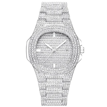 ARLANCH Brand de Gheață Afară de Diamant Ceas Cuarț de Aur HIP-HOP Ceasuri Cu Micropave CZ din Oțel Inoxidabil Ceas de Ceas Relogio Masculino