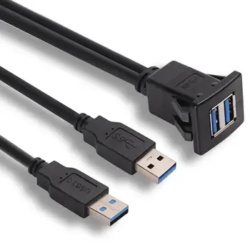 Auto Dual USB 3.0 2.0 Flush Mount Cablu 2 Port USB DUAL Conector USB Cablu de Încărcare Linie Audio Adaptor Auto Media Cablu USB