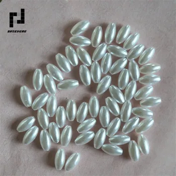BASEHOME 200pcs/lot 4x8mm Orez Forma Alb Imitații de Perle Margele Meserii Decor pentru DIY Bratari Coliere Bijuterii