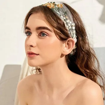 Broderie de mână Flori de Cap Accesorii pentru fete de Moda pentru Femei Dantelă banda de Susținere Accesorii de Nunta Bijuterii de Păr femme 2022