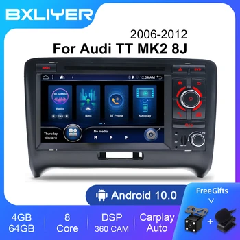 BXLIYER 6+12GB DSP Android Carplay 10 Auto Radio 2 Din Masina Multimedia Player Video Pentru AUDI TT MK2 8J 2006 - 2014 Navigatie GPS