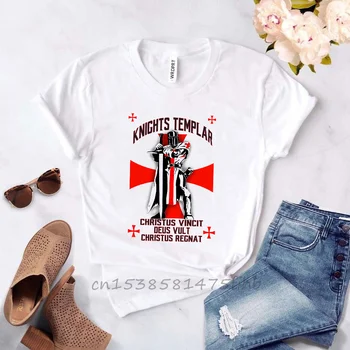 Cavalerii Templieri Tricou Chevaliers Templiers Maneca Scurta Femei Tricou Top Teuri Picătură De Transport Maritim Doamna Tee Shirt Alb