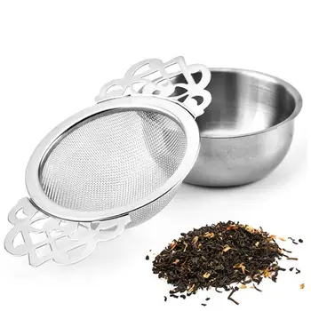 Ceai, Infuzoare Dublu Ureche Se Ocupă De Spice Filtru De Frunze Vrac Cu Picurare Castron Filtru De Ceai Durabil De Încredere Din Oțel Inoxidabil Teaware