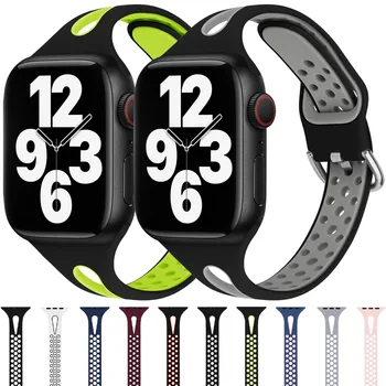 Curea din silicon Pentru Apple Watch Band 41mm 45mm 40mm 38mm 42mm 44mm Moale Sport Watchband Bratara iWatch serie 3 4 5 6 se 7 Benzi