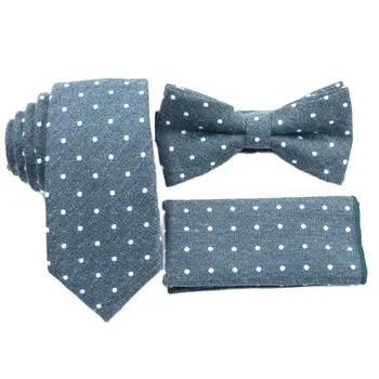 De culoare verde închis cravata papion mic pătrat de buzunar moda pentru bărbați accesorii la modă, de tip boutique punct alb de bumbac legături
