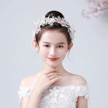 Fetita Coroana 2022 Printesa Dulce Floare Ștrasuri Din Mărgele Fluture Mozaic Frizură Nunta De Ziua Caciula Cununa De Păr