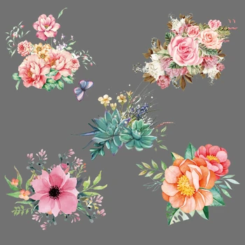 Flori de trandafir de Fier pe Patch-uri pentru Îmbrăcăminte Fluture de Transferuri de Căldură pe Haine pentru tricouri, Autocolante Aplicații