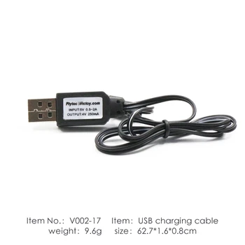 Flytec V002-09 Baterie Cablu USB de Încărcare Piese de Schimb pentru V002 RC RC Crocodil Barca