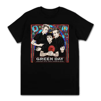 Green Day Bărbați Albumul Greatest Hits Imprimare de Bumbac cu Mânecă Scurtă T-Shirt Casual Punk Stil de Îmbrăcăminte Amuzant Rock Band Tee Shirt