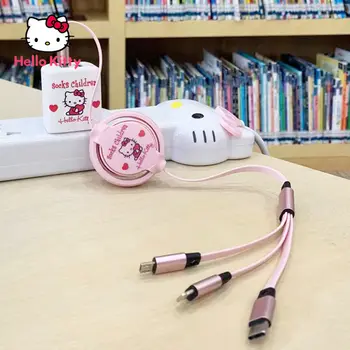 Hello Kitty Multi cap-de-Trei-in-un singur Încărcător pentru Android Apple Cap de Încărcare Telefon Mobil Plug Universal de Încărcare Rapidă Set