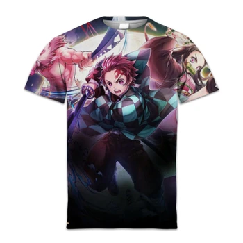 Hot Anime Demon Slayer Imprimare T-shirt Îmbrăcăminte pentru Copii tricou Maneca Scurta Copii Costum Desene animate Sus Tricouri Tricouri Unisex
