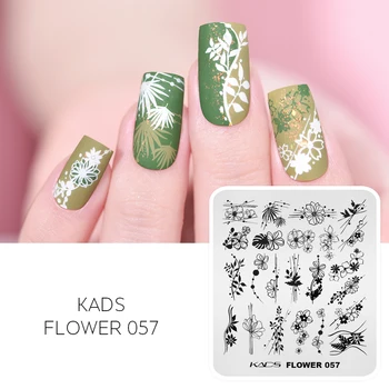 KADS Nail Art Modele de Ștanțare Placa de Flori 057 Pictura de Cerneală Periat Linii de Flori de Timbru Template-uri de Plăci de Imprimare a Imaginii Stencil
