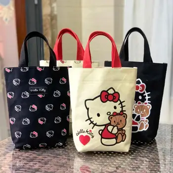 Kawaii Sanrio Hello Kitty Tote Geantă de Mână Transporta Gustare Sac Mare Capacitate Sac de Cumpărături pentru Fete Ziua de nastere Cadou Jucarii pentru Fete