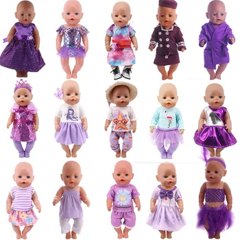 Kawaii Violet Serie Papusa Accesorii Haine Costume de baie Arcul Mini Rochie Pentru 43Cm Renaștere Papusa 18Inch Baby Doll DIY Jucărie Cadouri