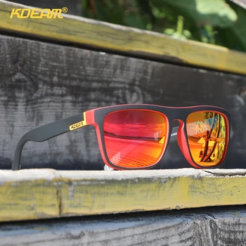 KDEAM Fierbinte de Vânzare de Moda Pătrat de Plastic ochelari de Soare Polarizat Omul Clasic Design de Brand Nuante Sport Oglindă UV400 ochelari de soare Cu Cutie