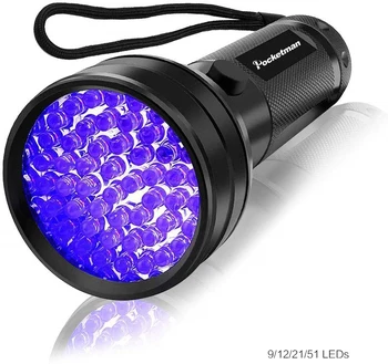 Lumina Lumina UV 395 - 400 nm UV cu LED-uri Lanterna Torch Lampă cu Lumină de Înaltă Calitate Negru 51LED 21LED 12LED autoapărare POCKETMAN Q5