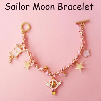 Moda Kawaii Sailor Moon Brățară Drăguț Sailor Moon Desene animate Anime Metal Pandantiv Brățară Jucării pentru Cadouri Cadouri