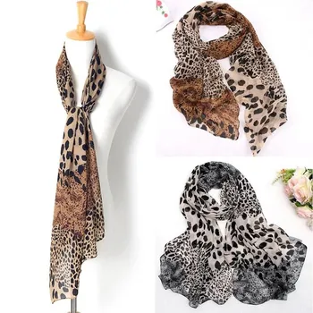 Moda Leopard Eșarfă Noua Moda Coreeană Sifon Folie Eșarfă Șal Furat Eșarfe Împachetări Pentru Femei Elegante Lungi Gât Eșarfă Mare