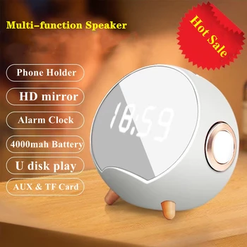 Multi-funcția de Speaker Bluetooth Wireless Ceas Deșteptător Oglindă Sunet Stereo Cutie Portabil în aer liber Usb Subwoofer 10w Boxe