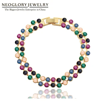 Neoglory Multi Colorate 2 Randuri 62 Margele Bratari si Bratari Pentru Femei Declarație de Moda de Brand de Bijuterii Cadou de Ziua Mamei Nou Cald
