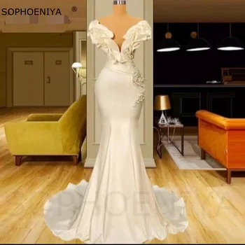 New Sosire V Gât Fildeș Sirena rochii de Seara 2023 Robe de soirée Petrecere Bal rochii Plus dimensiune Vestidos de gala
