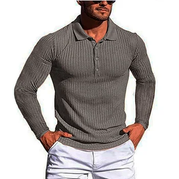 Nouă Bărbați Sport Fitness Elastic Mare Moda Confortabil cu mâneci Lungi Tricou Slim Topuri