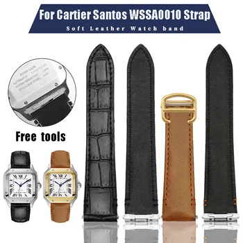 Piele de Aligator și Eliberare Rapidă de Proiectare pentru Cartier nou Santos WSSA0010 Înlocuire 19mm 21mm accesorii Ceas Watchband