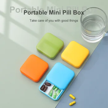 Portabil Push-pull Medicina Cutie Pătrată Două Mini-compartiment Medicina Cutie de Praf-dovada de Depozitare Cutie Simplă Cutie Mica Magazin Element