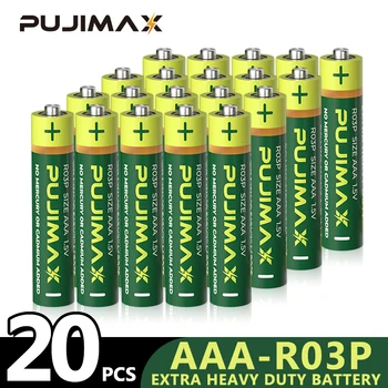 PUJIMAX 20buc R03P 1.5 V Baterie AAA 3A Uscat Bateries Pachet Super Heavy Duty Singură Utilizare, Baterii Pentru Termometru Jucării Ceas de Perete