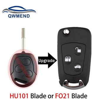 QWMEND Înlocuire Cheie de la Distanță Masina Shell pentru Ford Mondeo Focus 2 3 Festiva Fiesta HU101/FO21 Lama Mașină Smart Key Fob Caz
