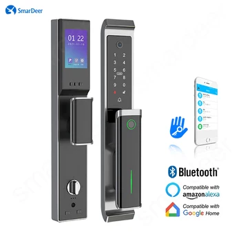 smardeer smart lock, Biometric de amprente de blocare pentru TTLock app, Funcționează cu Alexa si Google, Potrivit pentru usi de 40-70mm grosime