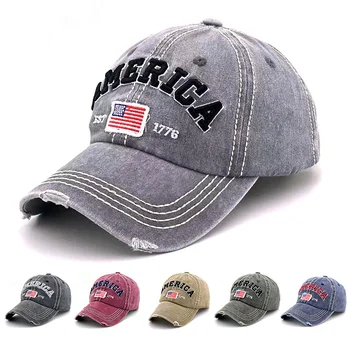 Statele UNITE ale americii Flag Șapcă de Baseball Scrisoare Broderie Snapback Pălării Retro Spălat Bumbac Camionagiu Tata Capace Exterioare parasolare Hip Hop Gorras