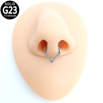 Titan G23 Nas Clicker Piercing Inele Lacrimă Zircon Pavat Cu Balamale Segment Cercuri Helix Ureche Cartilajului Tragus Bijuterii Cercei