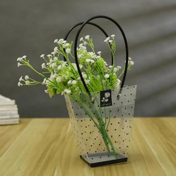 Transparent Dot PVC Flori Cutie rezistent la apa de Flori de Cutie de Ambalaj Coș de Flori Flori de Pliere Geantă de mână