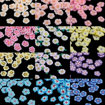 Ultra-subțire Flori de Cires Unghii Paiete Lut Polimeric Felii de Noroi Daisy Flori Fulgi de Primavara-Vara Manichiura Decoratiuni